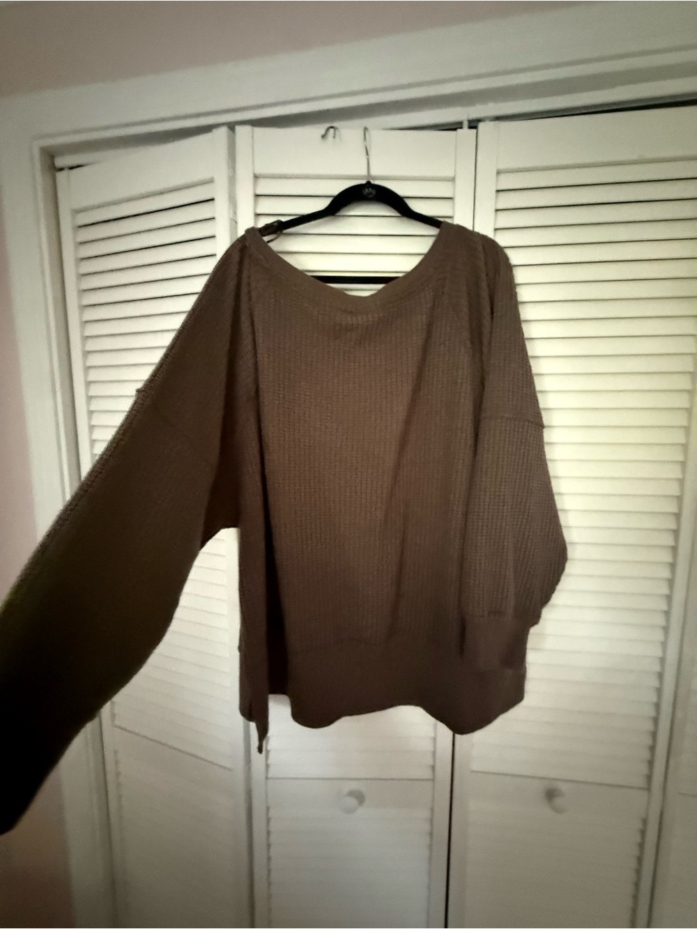 American Eagle Outfitters Oversized Waffle Knit Sweater - Brown